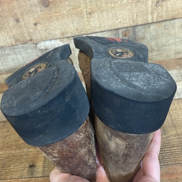 Justin Gypsy Western Boot Womens Size 6.5 B Leather Ankle Boots Round Toe Heels - Picture 9 of 13